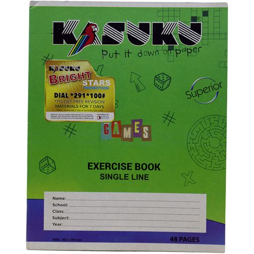 KASUKU A5 48 pages Single line Exercise Book