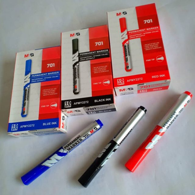 MG Permanent Marker Ink blue,black,red African Bookhub