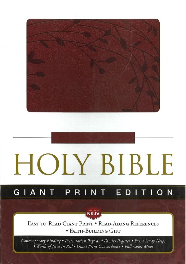 NKJV Giant Print Edition Holy Bible Raspberry Leathersoft