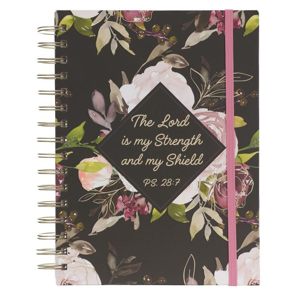 The Lord Is My Strength And My Shield Chunky Hardcover Wirebound Journal with Elastic Closure