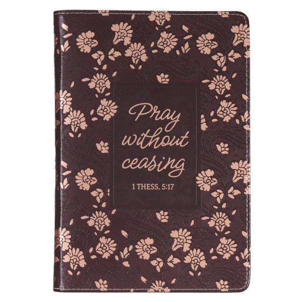 Pray Without Ceasing Faux Leather Journal With Zipped Closure.