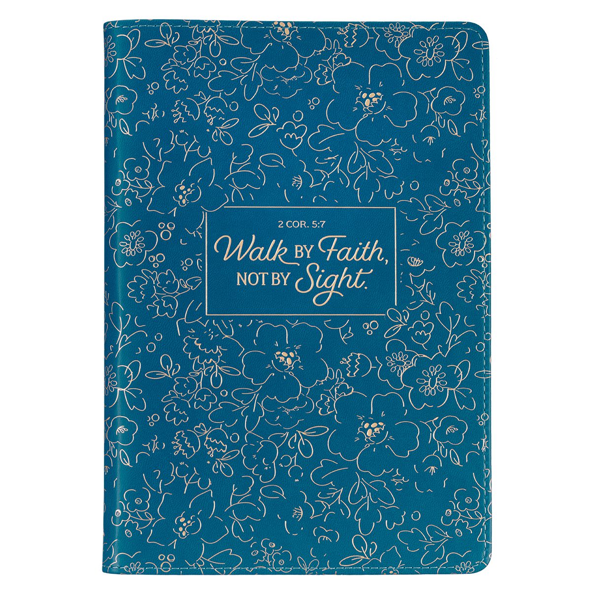 Walk By Faith, Not By Sight Faux Leather Journal With Zipped Closure 2 Corinthians 5 7
