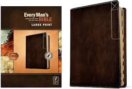 Every Manâ€™s Bible NLT, Large Print, Deluxe Explorer Edition (LeatherLike, Rustic Brown, Indexed)