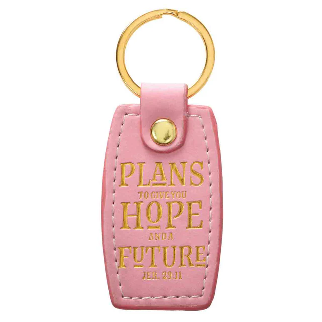 Plans To Give You Hope And A Future Faux Leather Key Ring - Jeremiah 2911