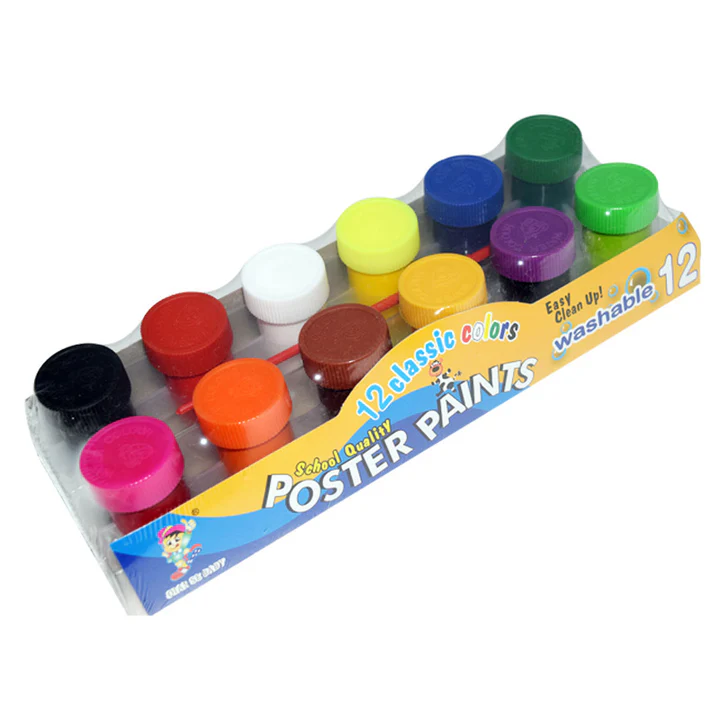 12Washable Classic colors;poster paints
