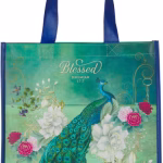 Blessed Blue Peacock Non-Woven Coated Tote Bag - Jeremiah 17:7