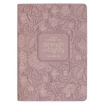Strength and Dignity Faux Leather Bound Journal, Purple Floral